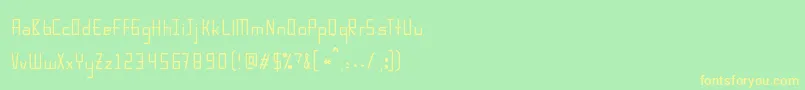 フォントKarpowthin – 黄色の文字が緑の背景にあります