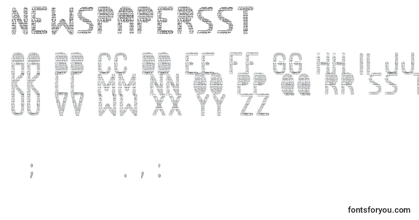 Шрифт NewsPapersSt – алфавит, цифры, специальные символы