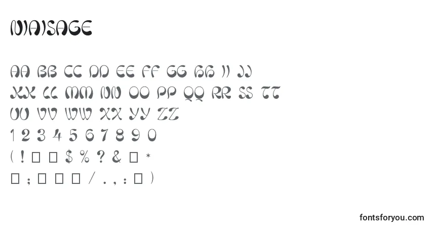 Schriftart Niaisage – Alphabet, Zahlen, spezielle Symbole