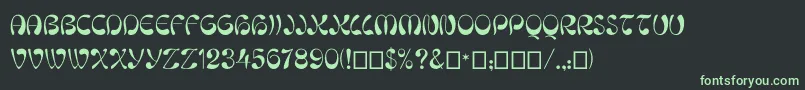Niaisage-fontti – vihreät fontit mustalla taustalla