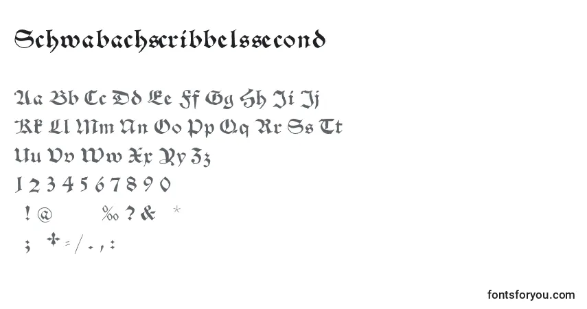 A fonte Schwabachscribbelssecond – alfabeto, números, caracteres especiais
