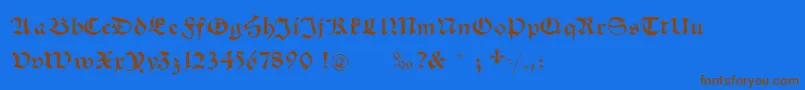 Schwabachscribbelssecond Font – Brown Fonts on Blue Background