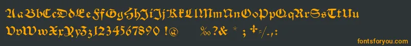 Schwabachscribbelssecond-fontti – oranssit fontit mustalla taustalla