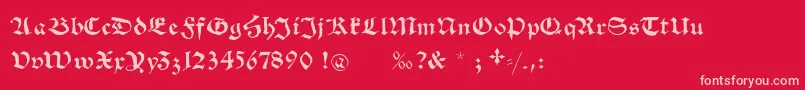Schwabachscribbelssecond Font – Pink Fonts on Red Background