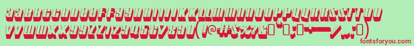 MotorcadeRegular Font – Red Fonts on Green Background