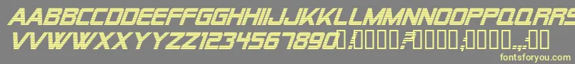 AlienEncountersBoldItalic Font – Yellow Fonts on Gray Background