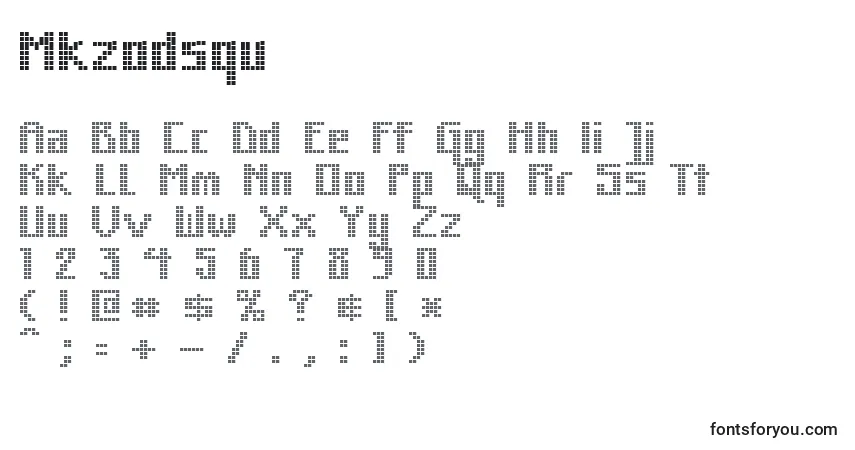 A fonte Mkzodsqu – alfabeto, números, caracteres especiais