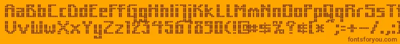 Fonte Mkzodsqu – fontes marrons em um fundo laranja