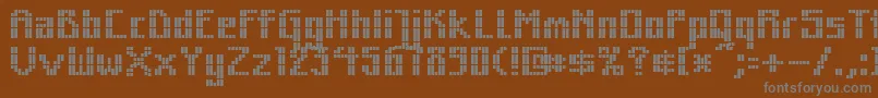 Mkzodsqu-fontti – harmaat kirjasimet ruskealla taustalla