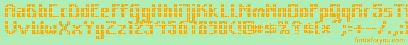 Mkzodsqu Font – Orange Fonts on Green Background