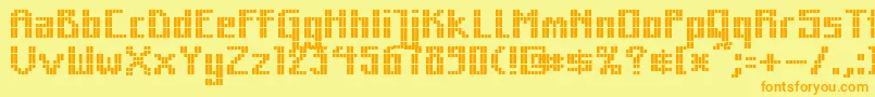 Mkzodsqu Font – Orange Fonts on Yellow Background