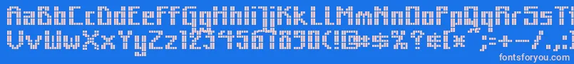フォントMkzodsqu – ピンクの文字、青い背景