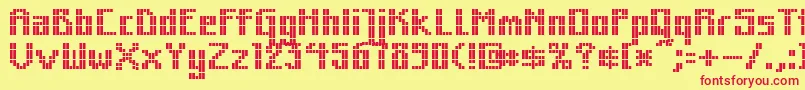 Mkzodsqu Font – Red Fonts on Yellow Background