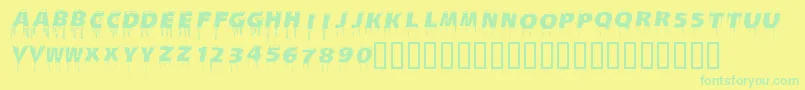 Icecaps-Schriftart – Grüne Schriften auf gelbem Hintergrund