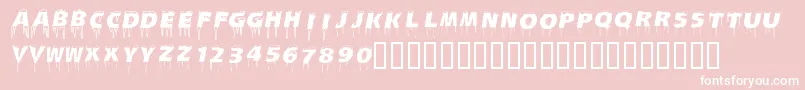 Icecaps-Schriftart – Weiße Schriften auf rosa Hintergrund