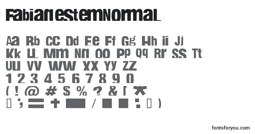Шрифт FabianestemNormal – алфавит, цифры, специальные символы