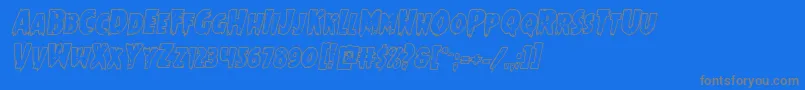 Mrsmonsterboldoutital Font – Gray Fonts on Blue Background