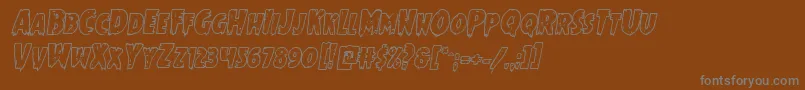 Mrsmonsterboldoutital Font – Gray Fonts on Brown Background