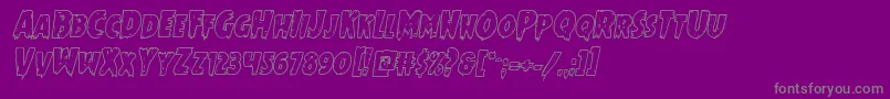 Mrsmonsterboldoutital-Schriftart – Graue Schriften auf violettem Hintergrund