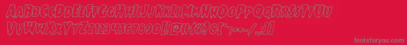 Mrsmonsterboldoutital Font – Gray Fonts on Red Background