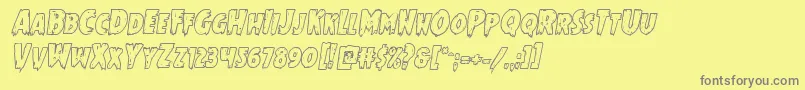 Mrsmonsterboldoutital Font – Gray Fonts on Yellow Background