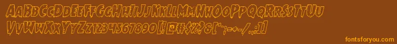 Mrsmonsterboldoutital Font – Orange Fonts on Brown Background