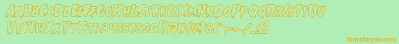 Mrsmonsterboldoutital Font – Orange Fonts on Green Background