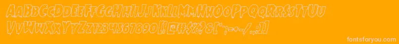 Mrsmonsterboldoutital-Schriftart – Rosa Schriften auf orangefarbenem Hintergrund