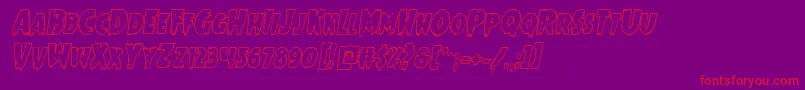 Mrsmonsterboldoutital Font – Red Fonts on Purple Background