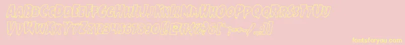 Mrsmonsterboldoutital-Schriftart – Gelbe Schriften auf rosa Hintergrund