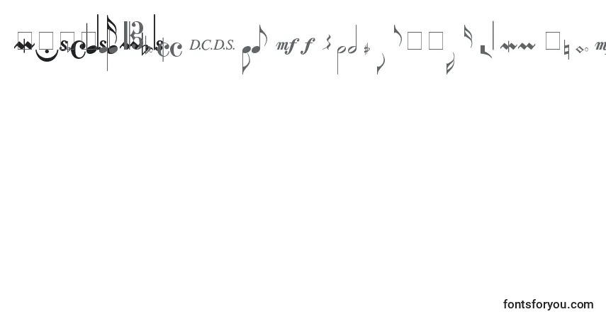 Шрифт Musicalsymbols – алфавит, цифры, специальные символы