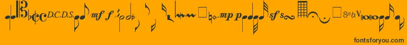 Musicalsymbols Font – Black Fonts on Orange Background