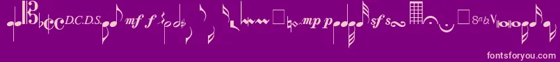 Musicalsymbols Font – Pink Fonts on Purple Background