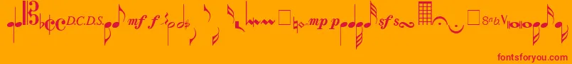 Musicalsymbols Font – Red Fonts on Orange Background