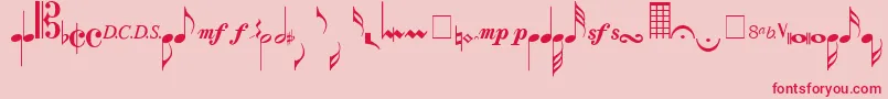 Musicalsymbols Font – Red Fonts on Pink Background