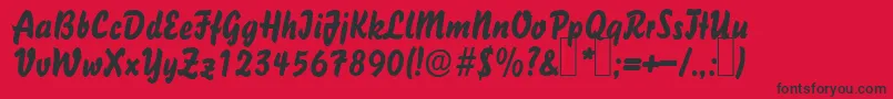 B731DecoRegular Font – Black Fonts on Red Background