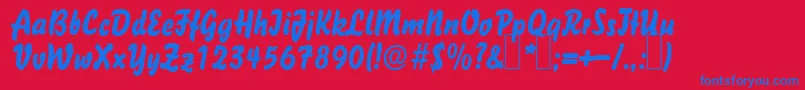 Więcej informacji o czcionce B731DecoRegular Czcionka B731DecoRegular – niebieskie czcionki na czerwonym tle