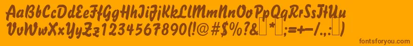 Więcej informacji o czcionce B731DecoRegular Czcionka B731DecoRegular – brązowe czcionki na pomarańczowym tle