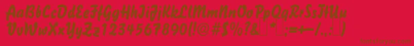 Police B731DecoRegular – polices brunes sur fond rouge