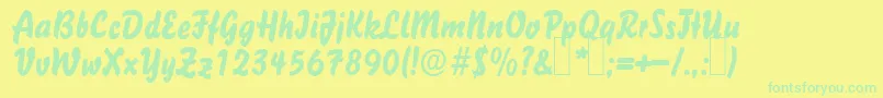 B731DecoRegular-Schriftart – Grüne Schriften auf gelbem Hintergrund