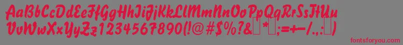 B731DecoRegular Font – Red Fonts on Gray Background