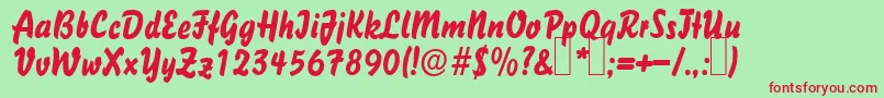 B731DecoRegular Font – Red Fonts on Green Background