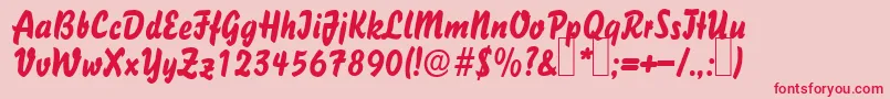 Czcionka B731DecoRegular – czerwone czcionki na różowym tle
