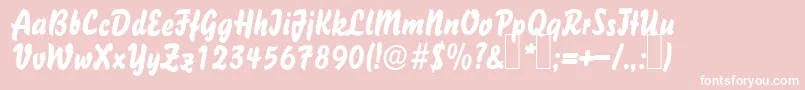 Fonte B731DecoRegular – fontes brancas em um fundo rosa