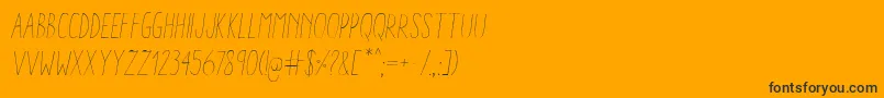 AracneCondensedLightItalic-Schriftart – Schwarze Schriften auf orangefarbenem Hintergrund