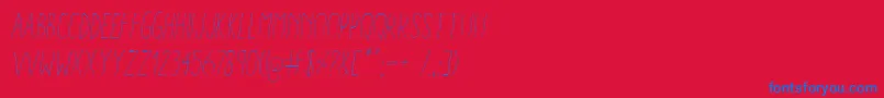 AracneCondensedLightItalic-Schriftart – Blaue Schriften auf rotem Hintergrund