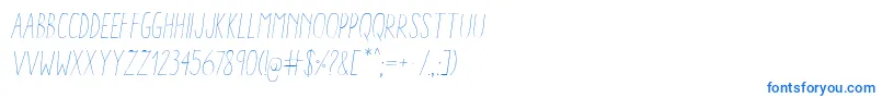 AracneCondensedLightItalic-Schriftart – Blaue Schriften auf weißem Hintergrund