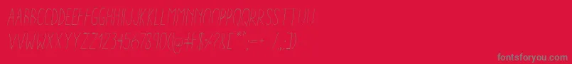 AracneCondensedLightItalic Font – Gray Fonts on Red Background