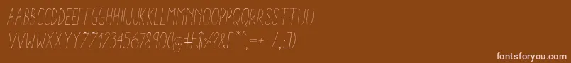 AracneCondensedLightItalic Font – Pink Fonts on Brown Background