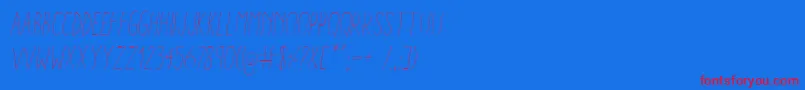 AracneCondensedLightItalic Font – Red Fonts on Blue Background